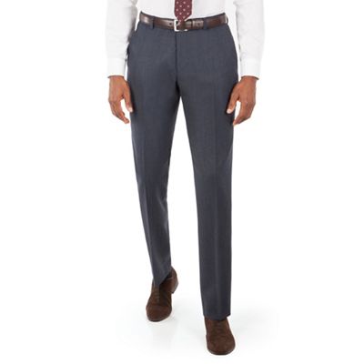 Ben Sherman Blue textured plain front slim fit kings suit trouser